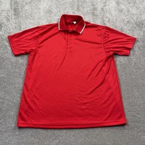 A4 Prime Men's Coaches Team Polo Size L Red Short Sleeve Collared